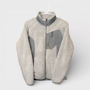 Columbia Womens Arctic Crest Sherpa Full Zip Jacket Medium Gray gorpcore outdoor